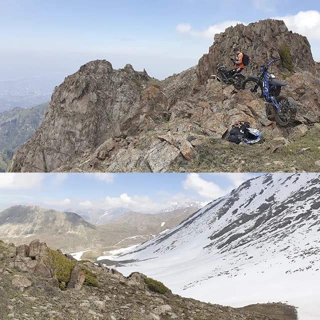 Панорамный вид на 360 градусов с перевала Панорама на 3200м