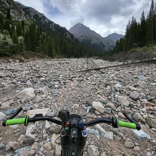 Альпийский луг выше зоны леса, впереди виден Талгарский перевал