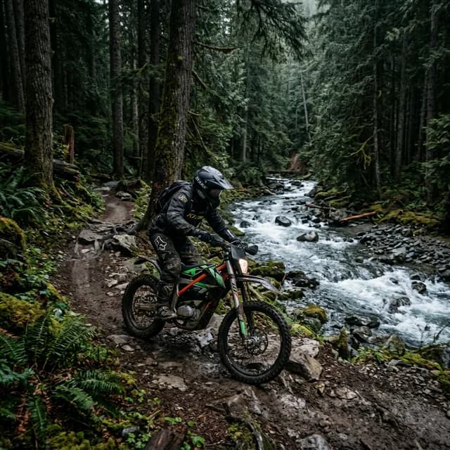 Тропа вдоль реки Тургень через густой еловый лес